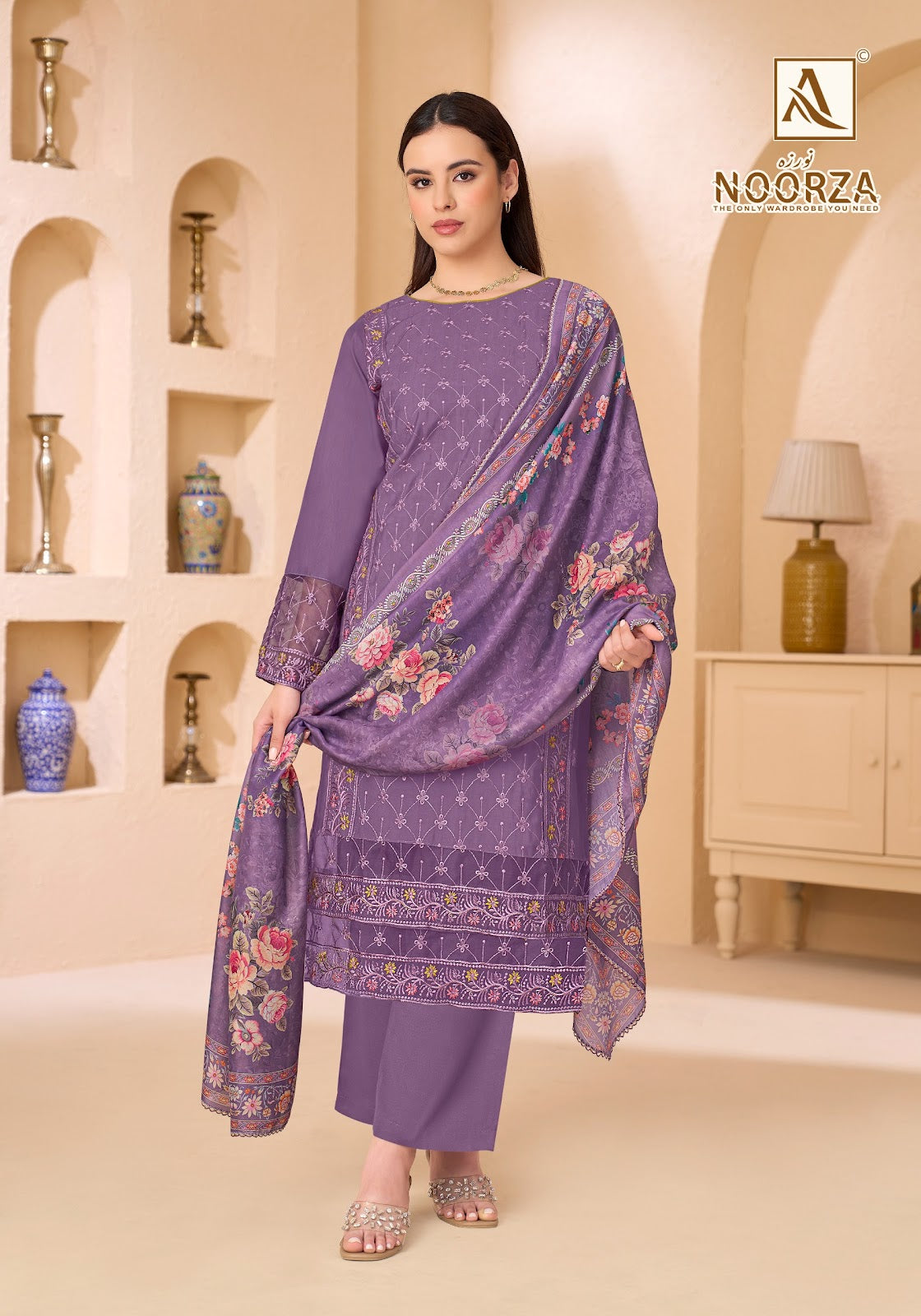 Noorza Alok Mudaal Silk Karachi Salwar Suits Exporter Gujarat