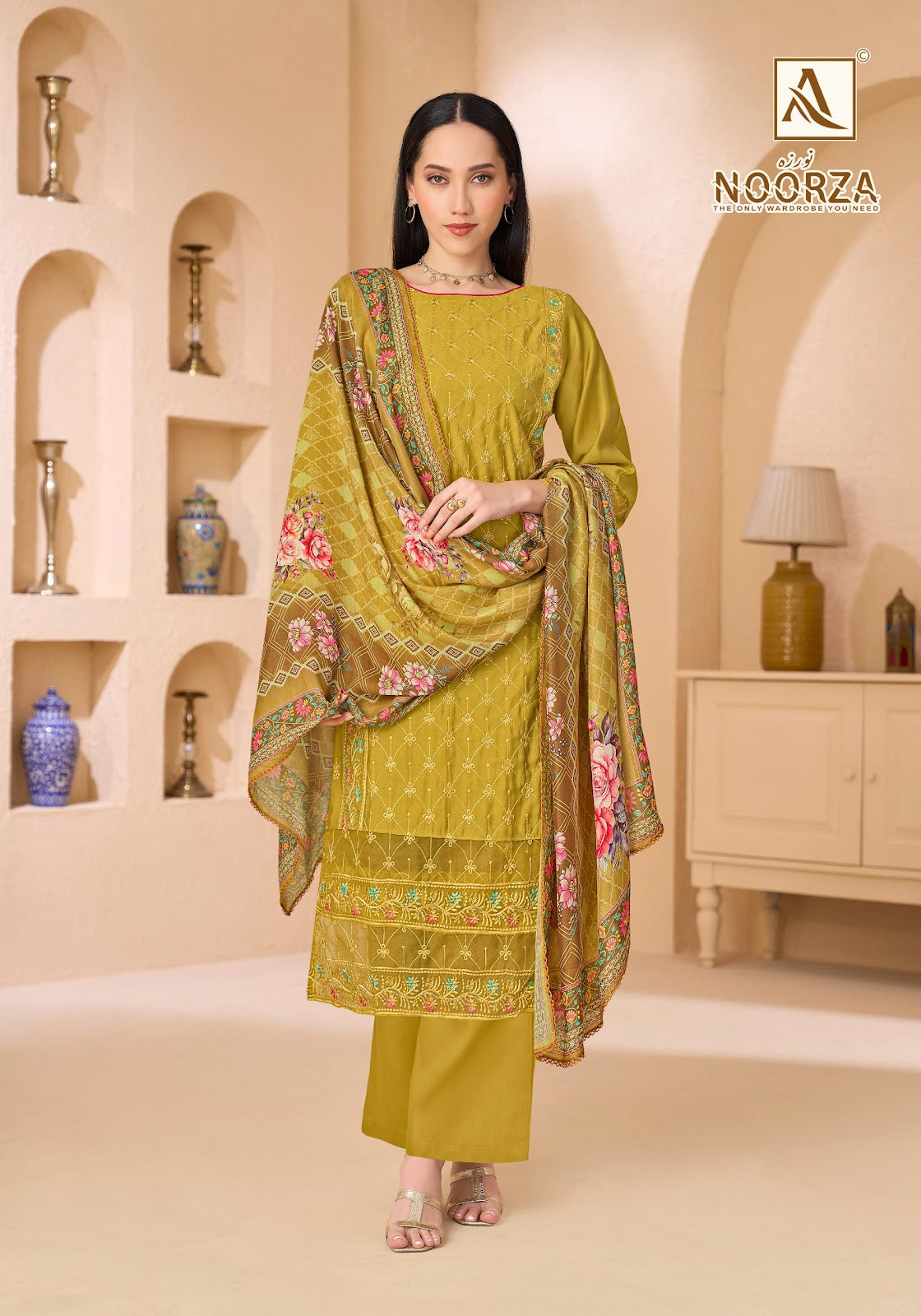 Noorza Alok Mudaal Silk Karachi Salwar Suits Exporter Gujarat