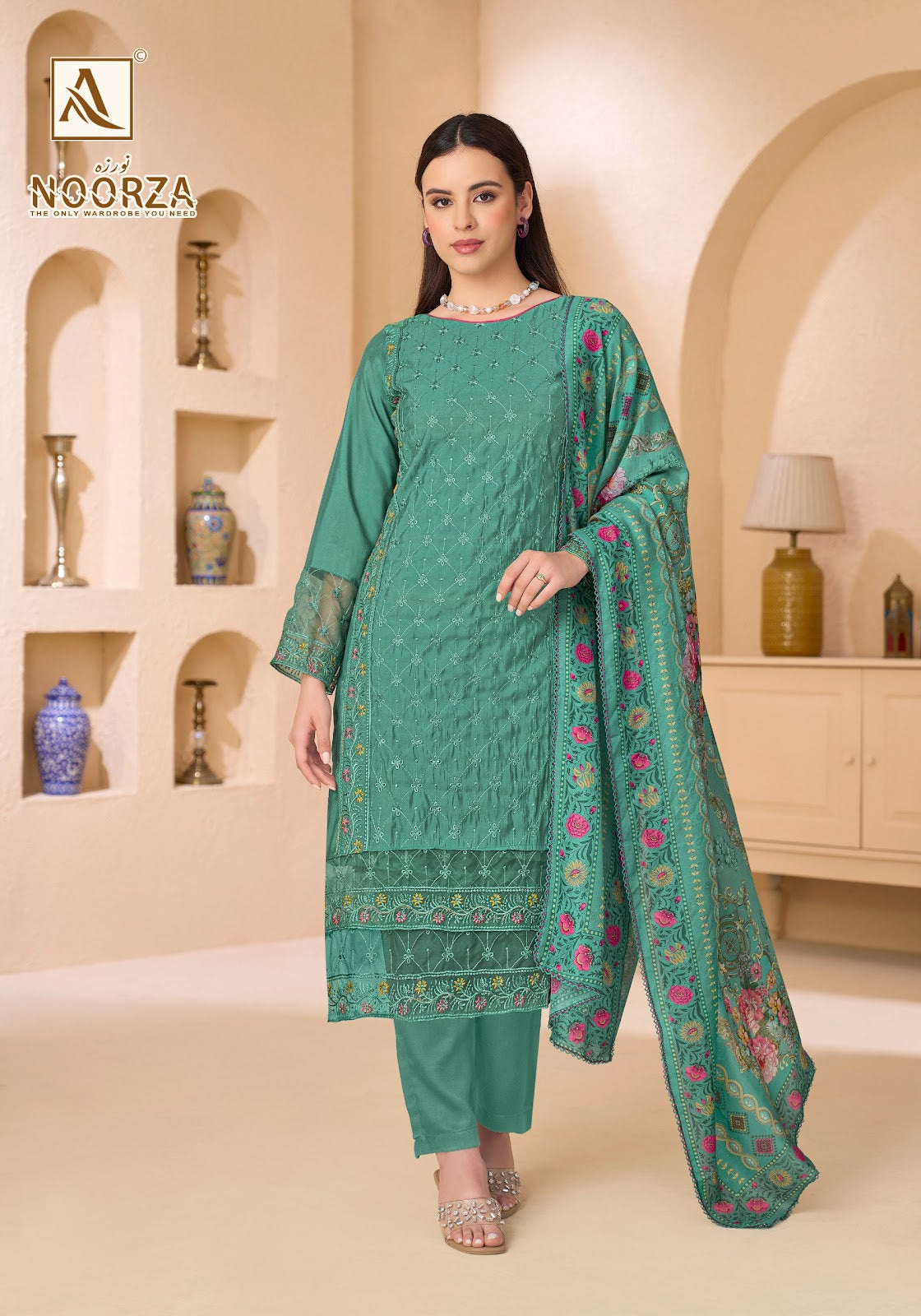 Noorza Alok Mudaal Silk Karachi Salwar Suits Exporter Gujarat