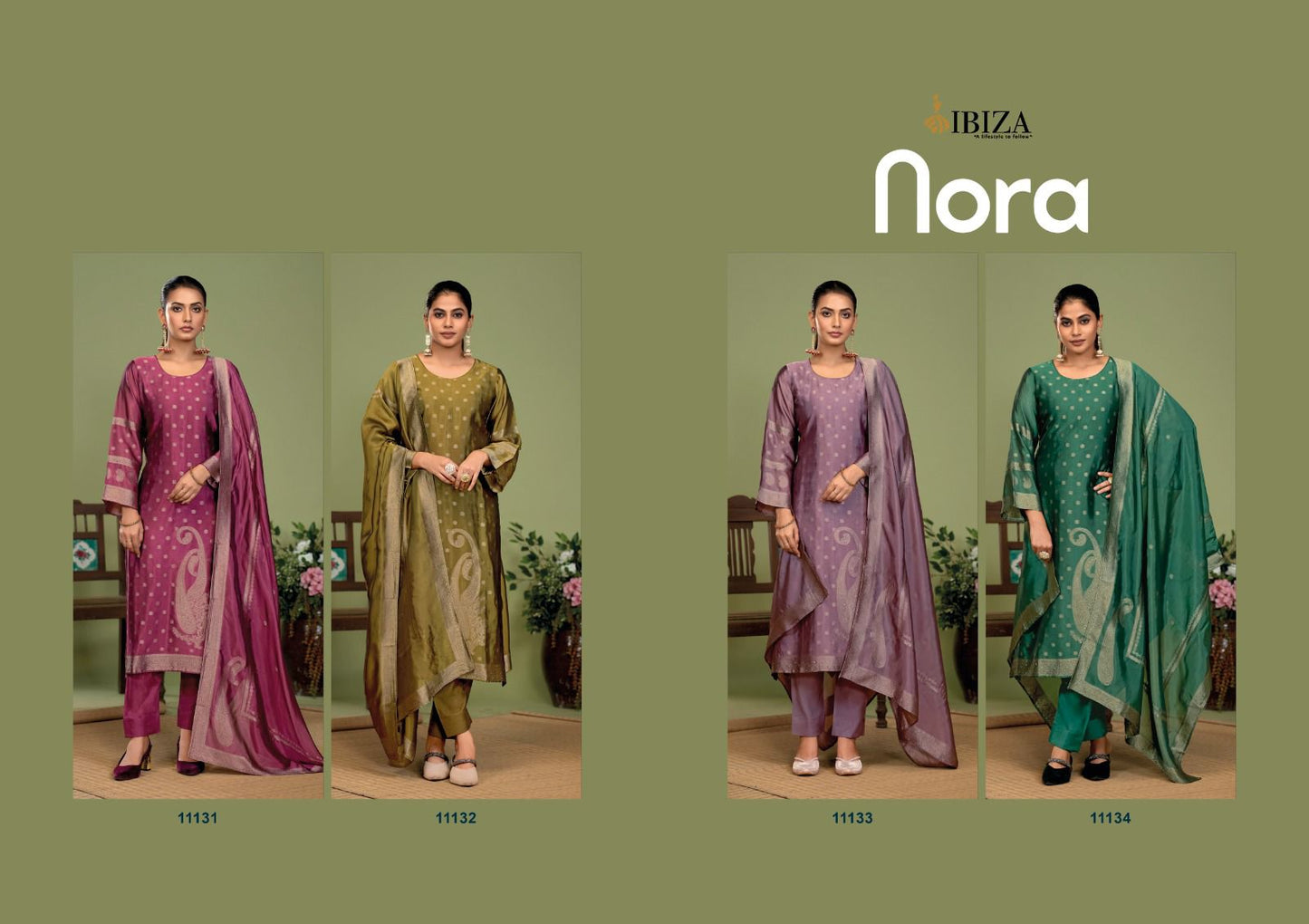 Nora Ibiza Banglori Silk Pant Style Suits Supplier India
