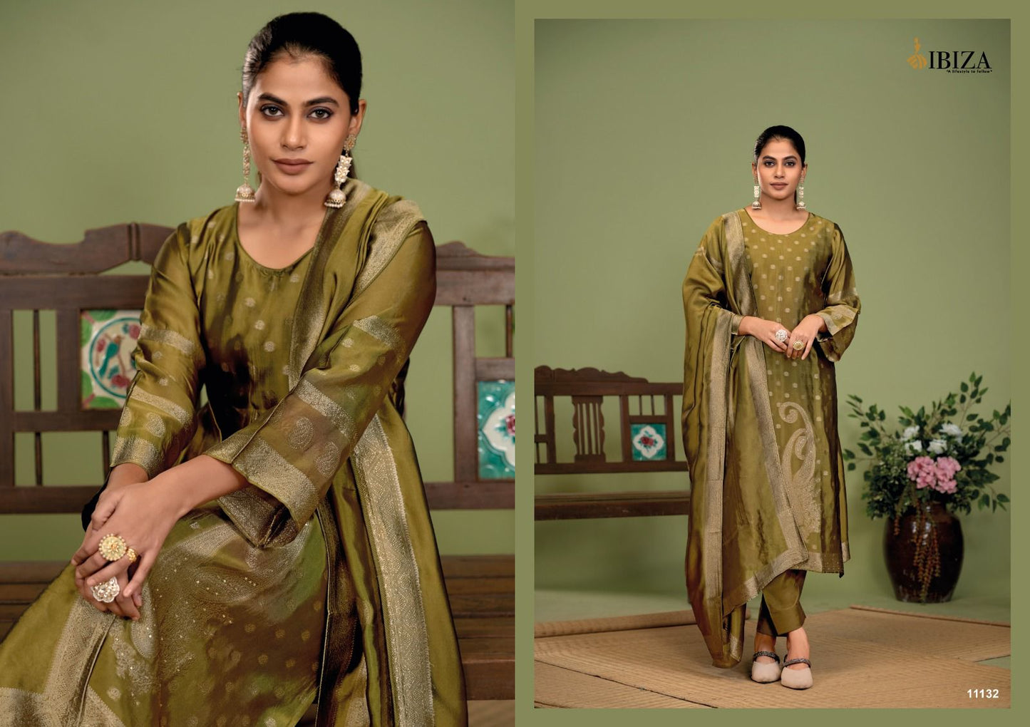 Nora Ibiza Banglori Silk Pant Style Suits Supplier India