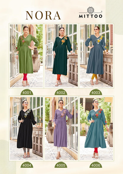 Nora Mittoo Rayon Anarkali Kurtis Supplier