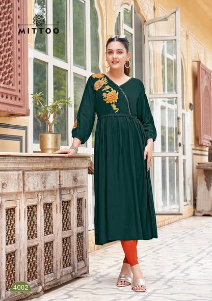 Nora Mittoo Rayon Anarkali Kurtis Supplier