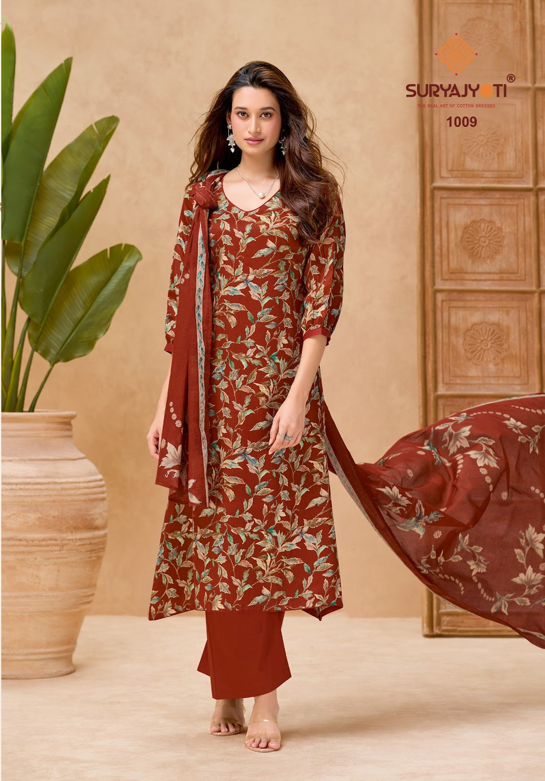 Nora Vol 1 Cotton Dupatta Suryajyoti Jaam Satin Pant Style Suits Wholesaler Gujarat