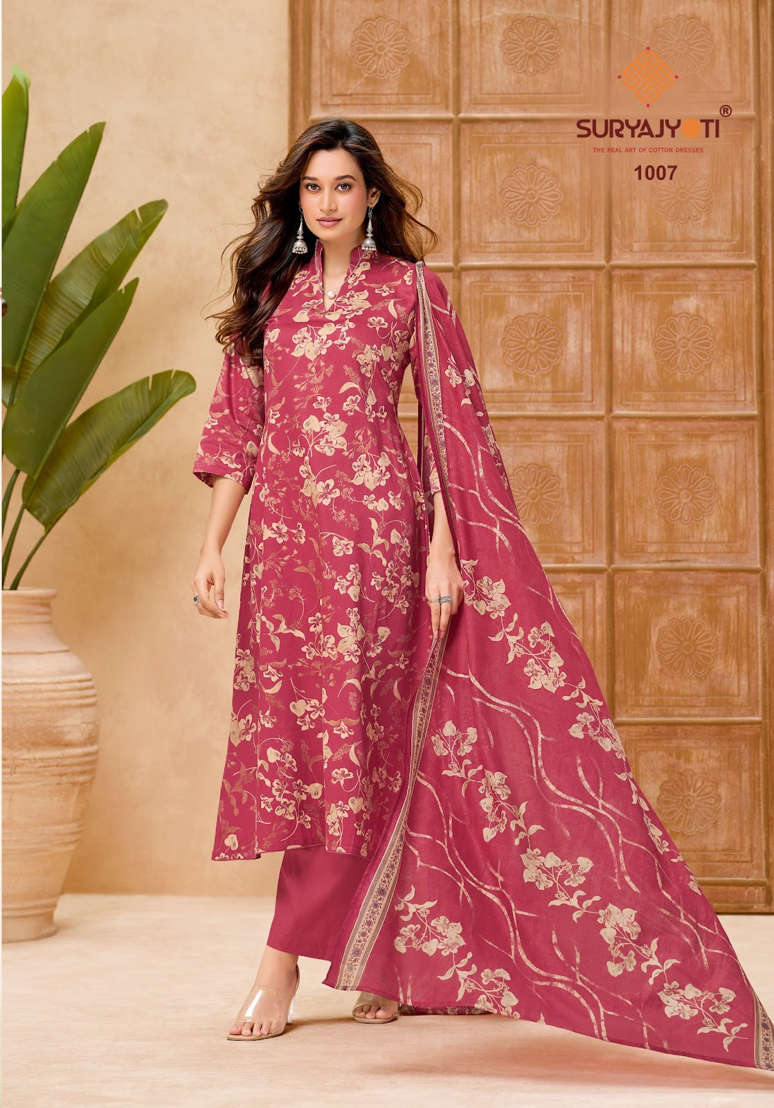 Nora Vol 1 Cotton Dupatta Suryajyoti Jaam Satin Pant Style Suits Wholesaler Gujarat