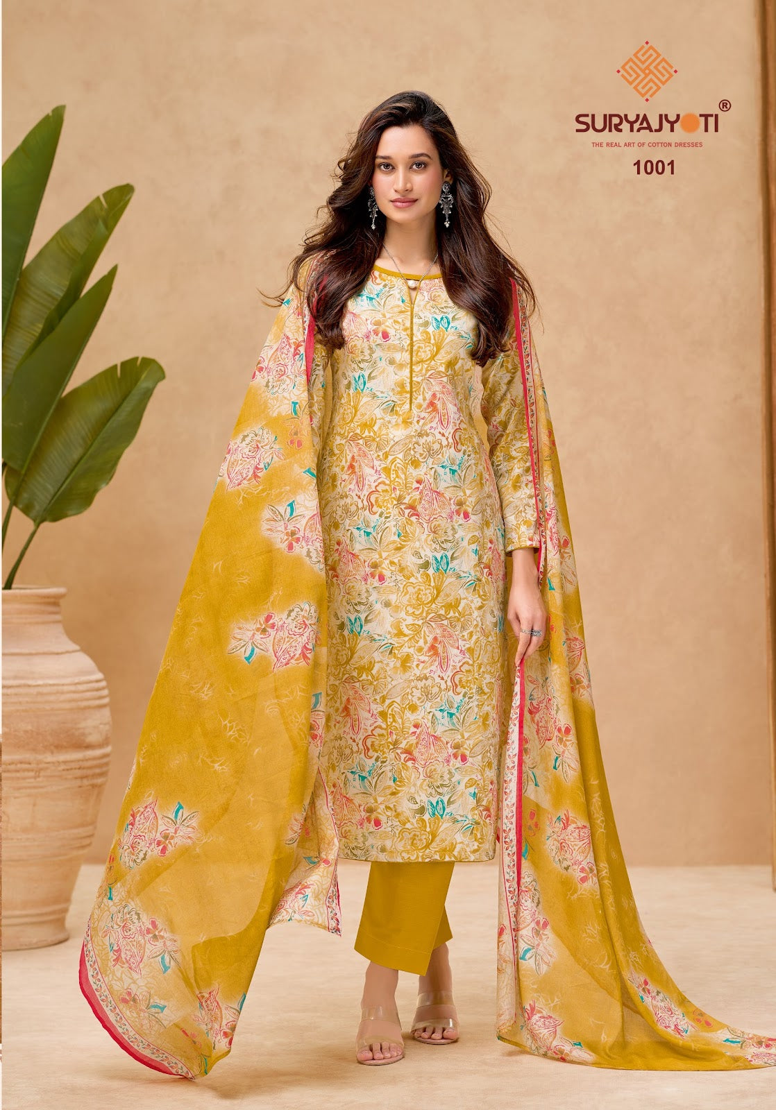 Nora Vol 1 Cotton Dupatta Suryajyoti Jaam Satin Pant Style Suits Wholesaler Gujarat