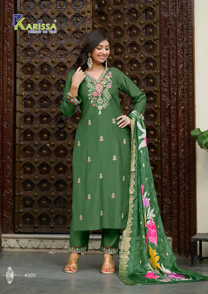 Nora Vol 4 Karissa Viscose Weaving Readymade Pant Style Suits Wholesaler