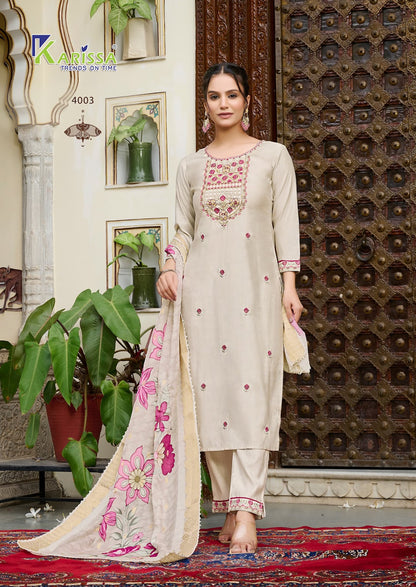 Nora Vol 4 Karissa Viscose Weaving Readymade Pant Style Suits Wholesaler