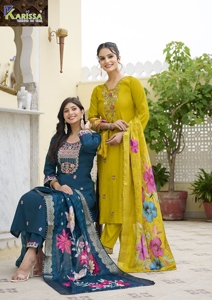 Nora Vol 4 Karissa Viscose Weaving Readymade Pant Style Suits Wholesaler