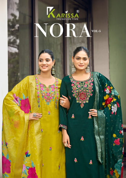 Nora Vol 5 Karissa Viscose Weaving Readymade Pant Style Suits Wholesaler Ahmedabad