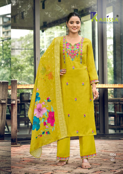 Nora Vol 5 Karissa Viscose Weaving Readymade Pant Style Suits Wholesaler Ahmedabad