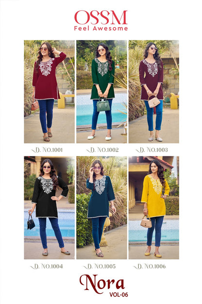 Nora Vol 6 Ossm Rayon 16Kg Short Kurtis Supplier India