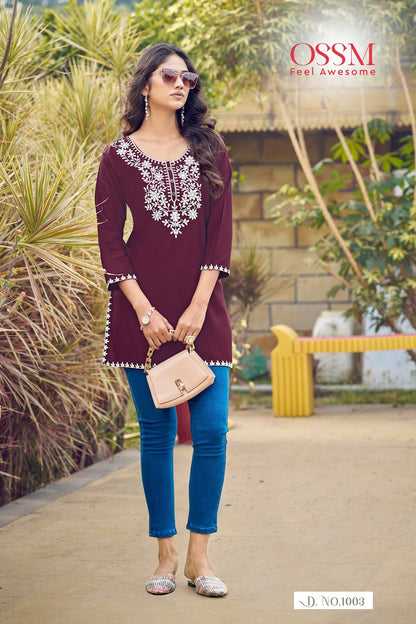 Nora Vol 6 Ossm Rayon 16Kg Short Kurtis Supplier India