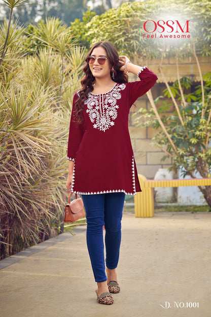 Nora Vol 6 Ossm Rayon 16Kg Short Kurtis Supplier India