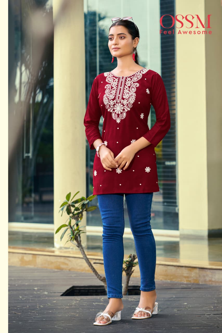 Nora Vol 7 Ossm Rayon 16Kg Short Kurtis Exporter Ahmedabad