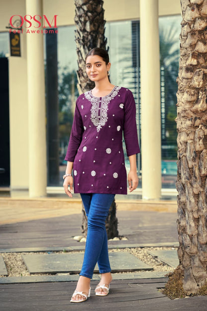 Nora Vol 7 Ossm Rayon 16Kg Short Kurtis Exporter Ahmedabad