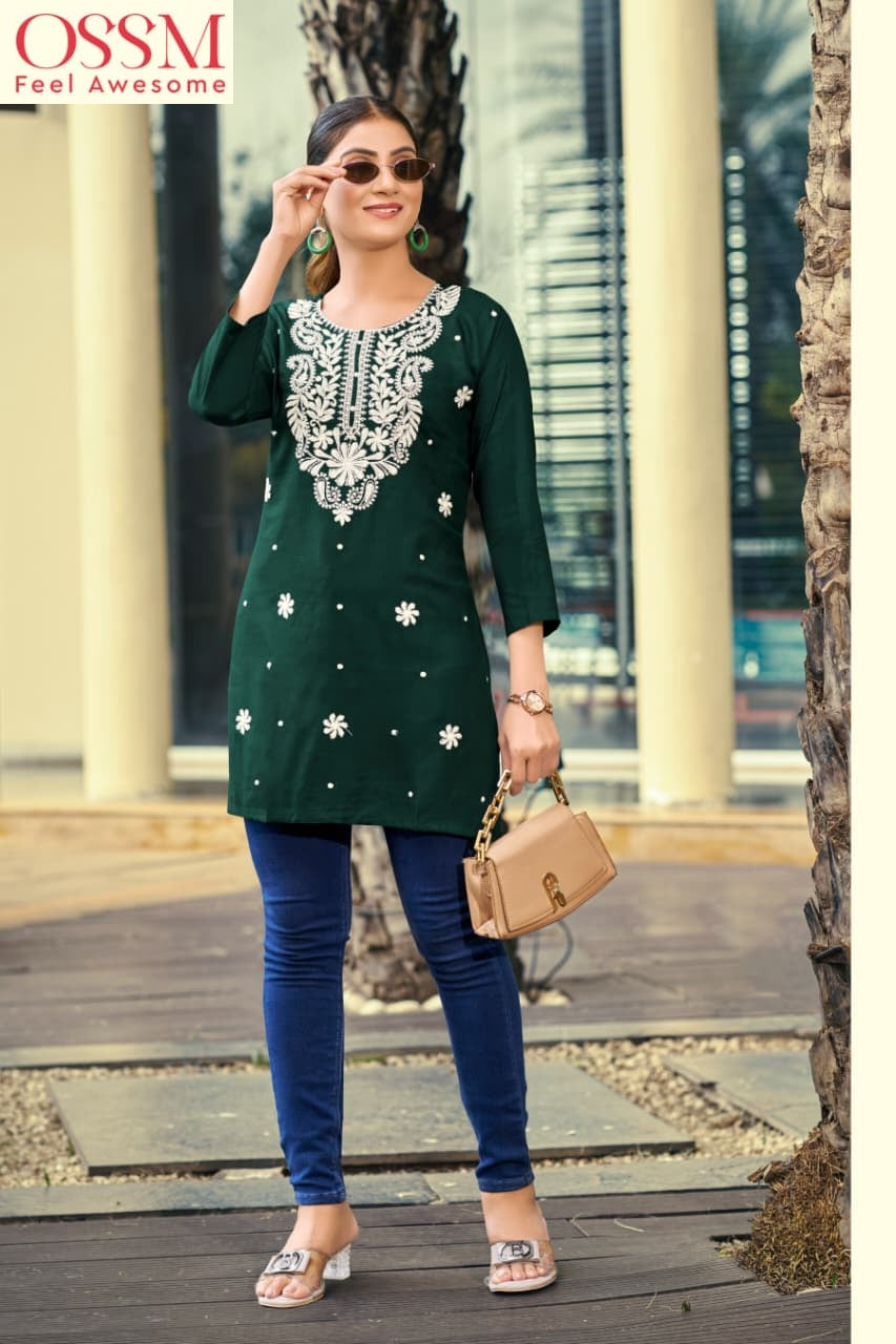 Nora Vol 7 Ossm Rayon 16Kg Short Kurtis Exporter Ahmedabad