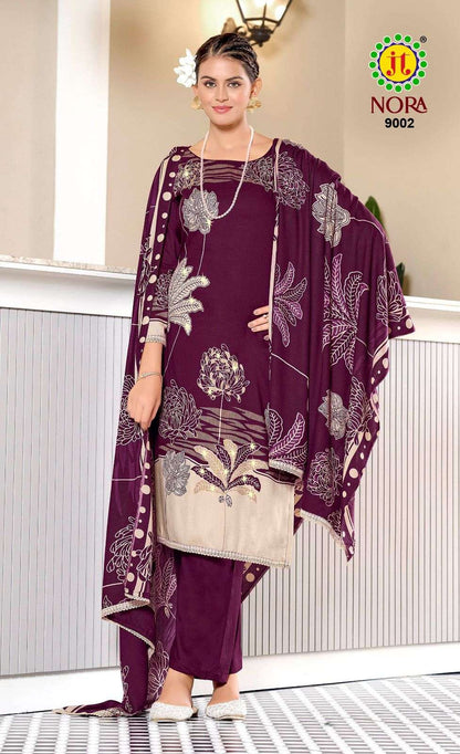 Nora Vol 9 Jt Rayon Pant Style Suits Wholesaler Gujarat