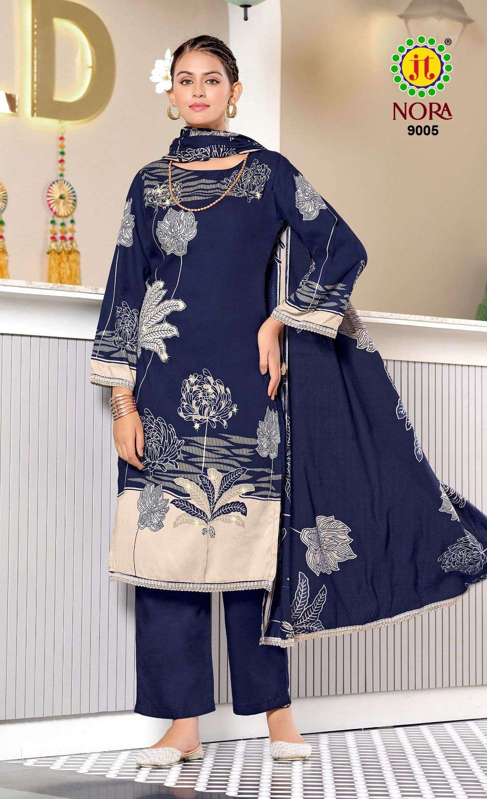 Nora Vol 9 Jt Rayon Pant Style Suits Wholesaler Gujarat