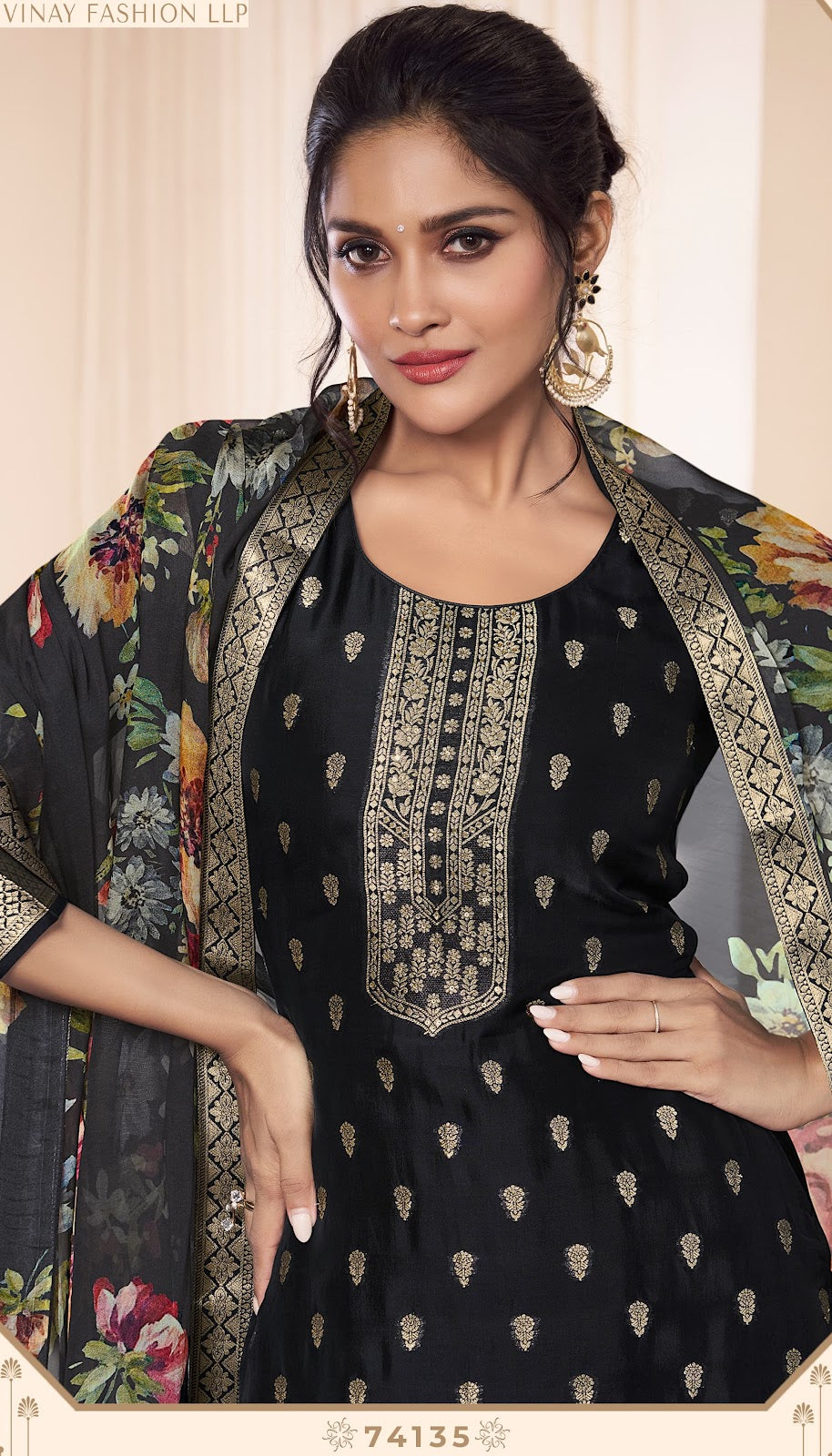 Noraa 2 Kuleesh Vinay Fashion Llp Silk Jacquard Pant Style Suits Wholesaler Gujarat