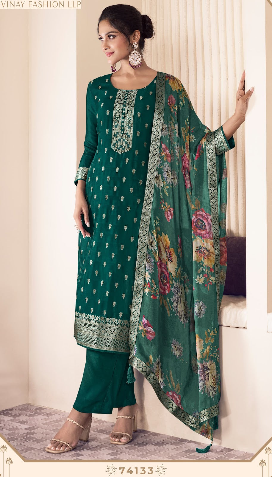 Noraa 2 Kuleesh Vinay Fashion Llp Silk Jacquard Pant Style Suits Wholesaler Gujarat