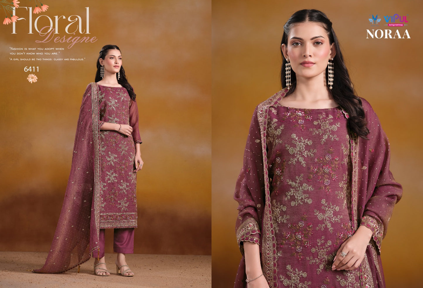 Noraa Vipul Organza Pant Style Suits Wholesaler