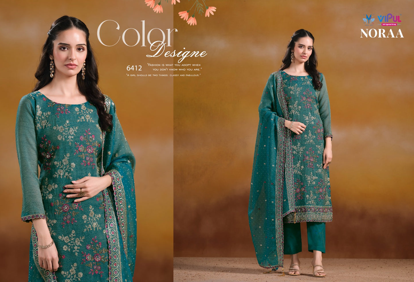 Noraa Vipul Organza Pant Style Suits Wholesaler