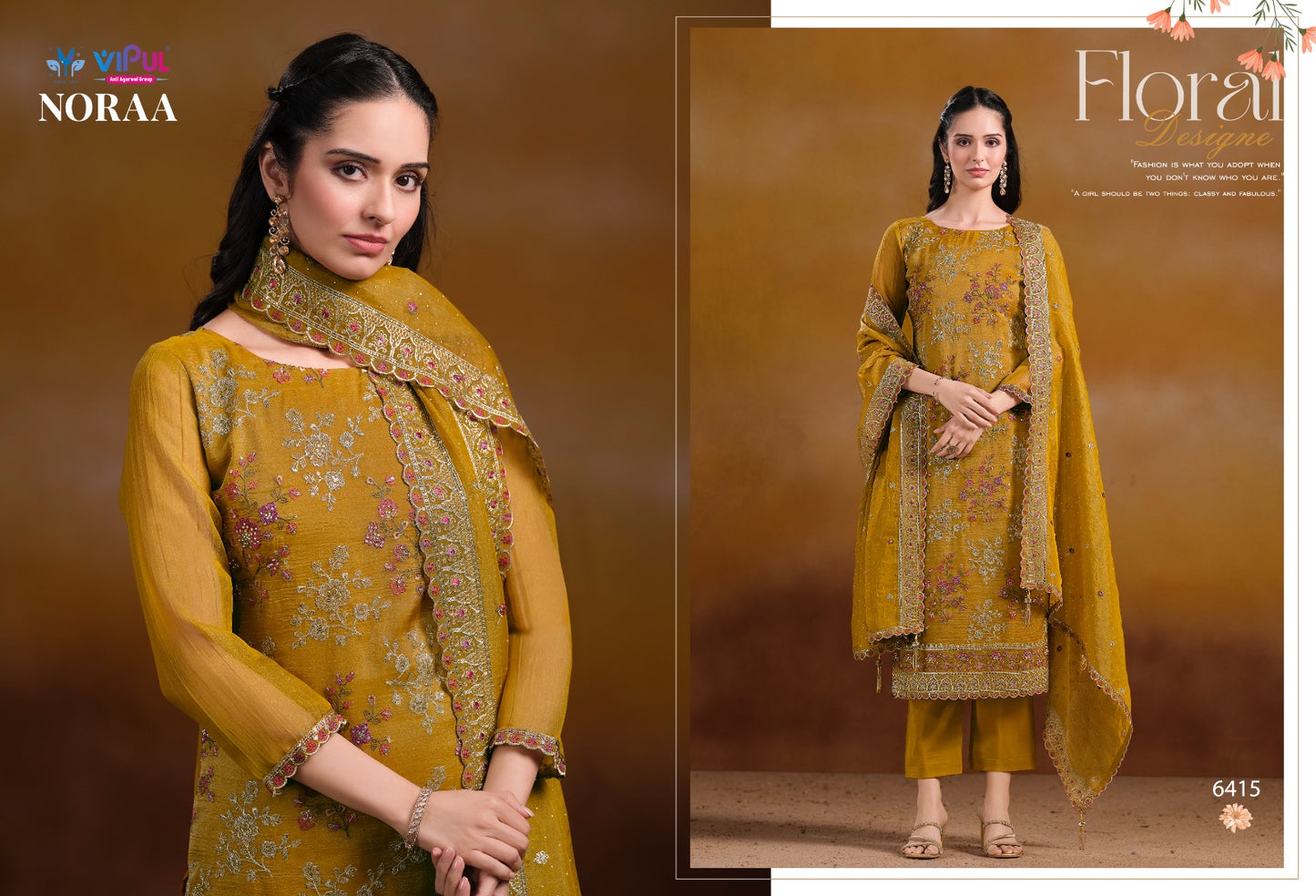 Noraa Vipul Organza Pant Style Suits Wholesaler