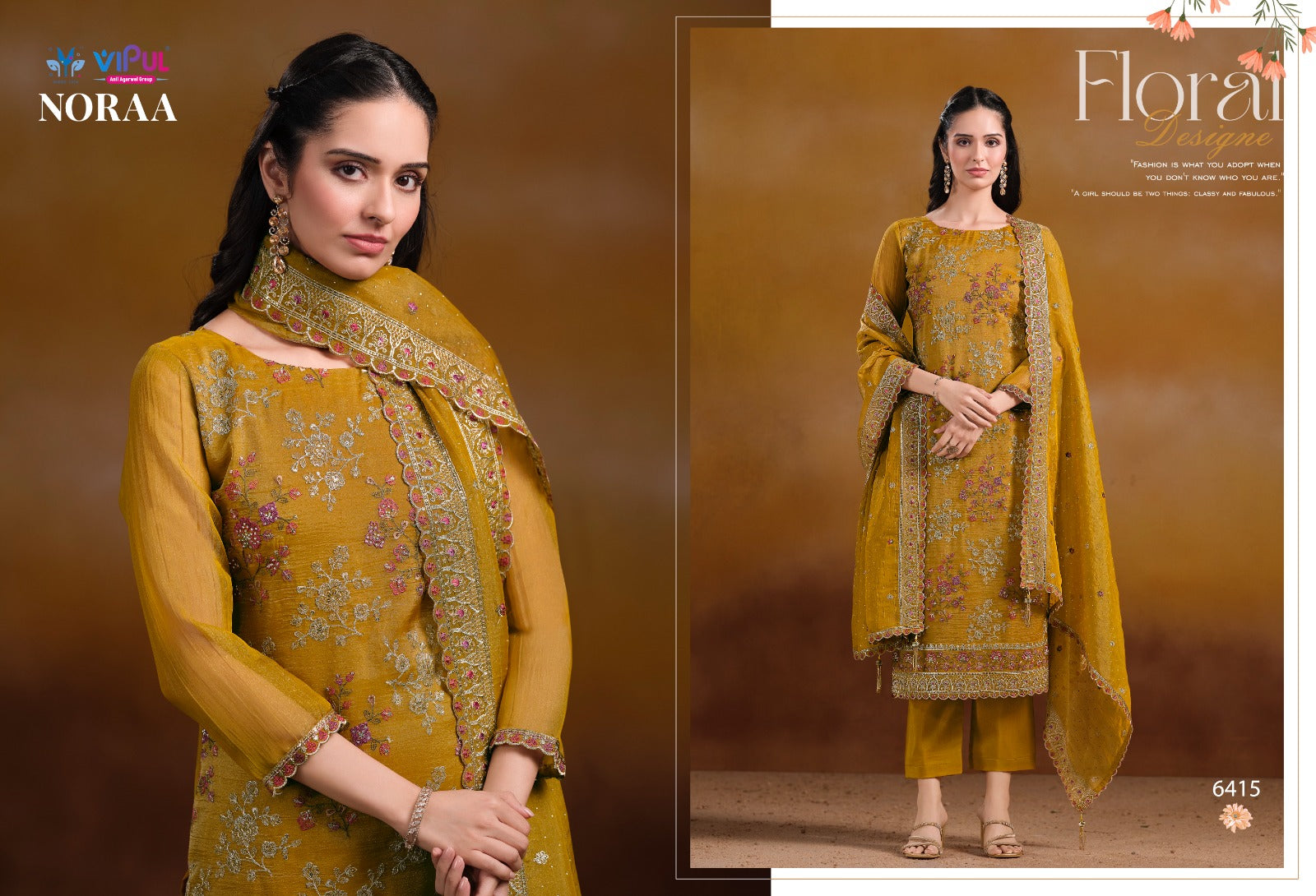 Noraa Vipul Organza Pant Style Suits Wholesaler