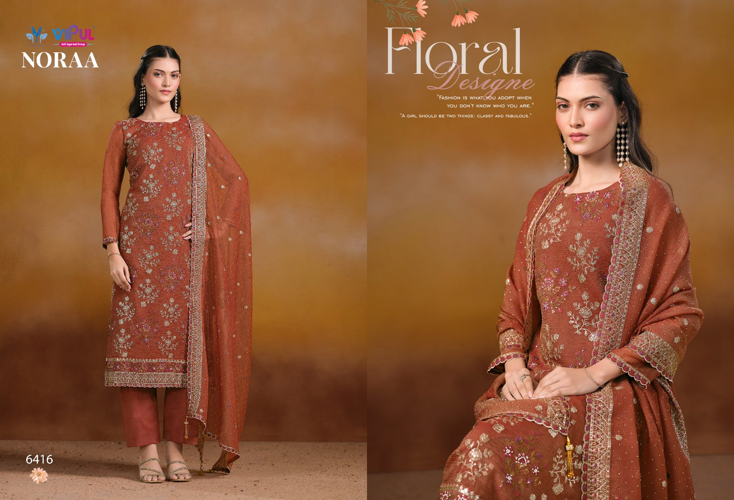 Noraa Vipul Organza Pant Style Suits Wholesaler