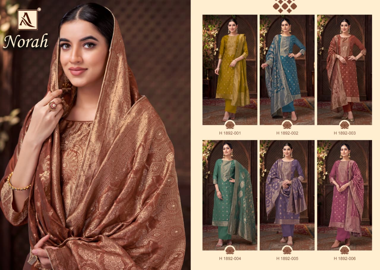 Norah Alok Jacquard Karachi Salwar Suits Exporter Ahmedabad