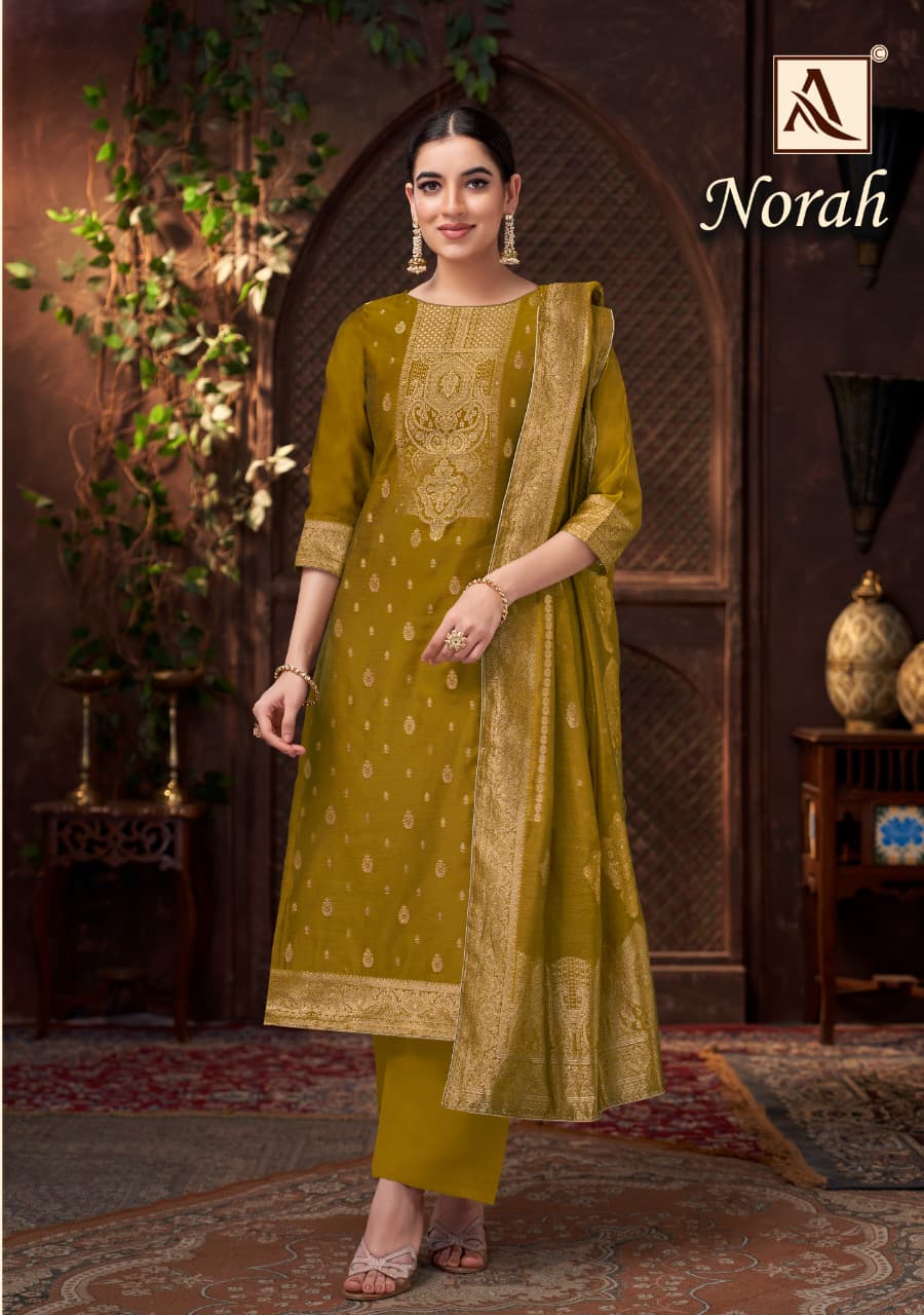 Norah Alok Jacquard Karachi Salwar Suits Exporter Ahmedabad
