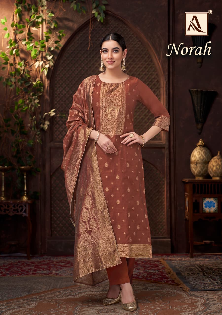 Norah Alok Jacquard Karachi Salwar Suits Exporter Ahmedabad