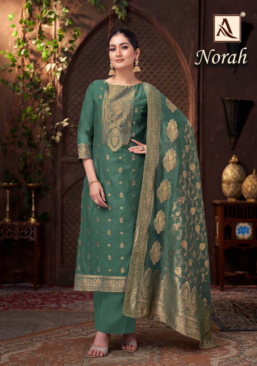 Norah Alok Jacquard Karachi Salwar Suits Exporter Ahmedabad