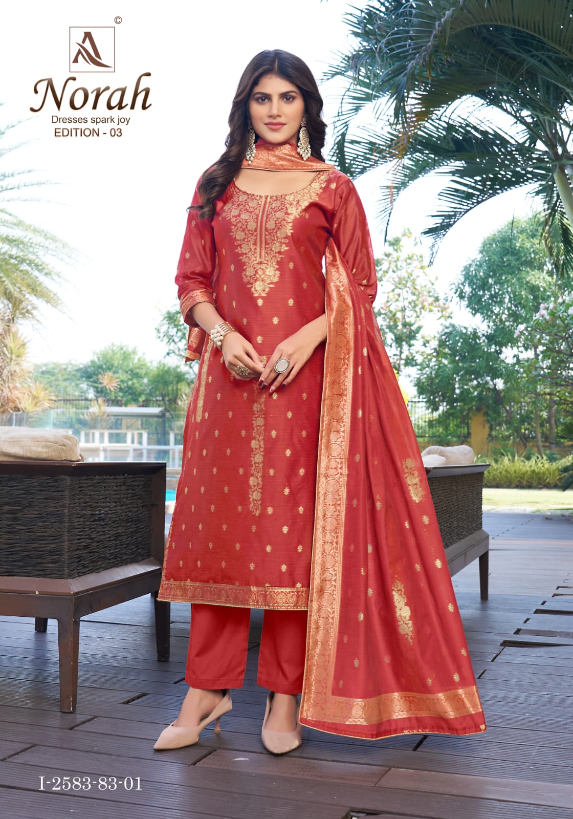 Norah Edition 3 Alok Jacquard Karachi Salwar Suits Supplier