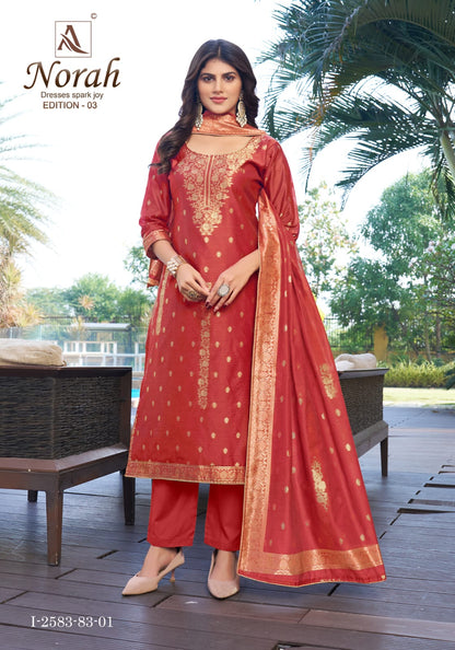 Norah Edition 3 Alok Jacquard Karachi Salwar Suits Supplier