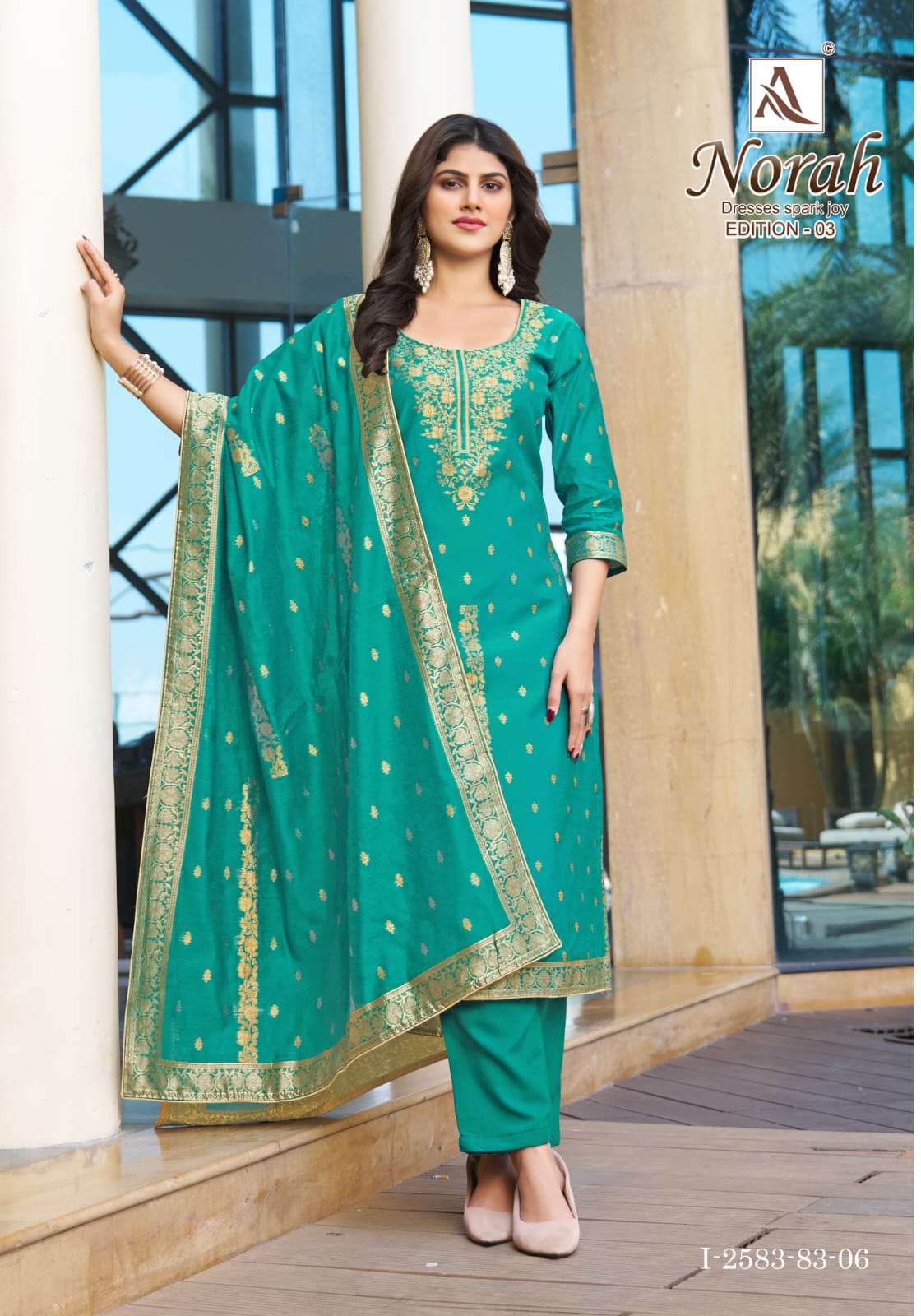 Norah Edition 3 Alok Jacquard Karachi Salwar Suits Supplier