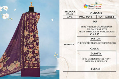 Norah Shree Sarayu Creation Satin Salwar Suits Wholesale Price