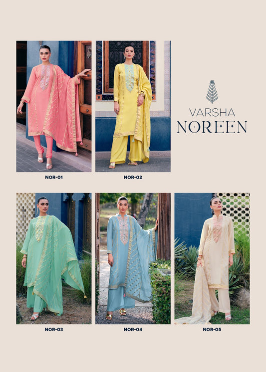 Noreen Varsha Fashions Organza Pant Style Suits Exporter Gujarat