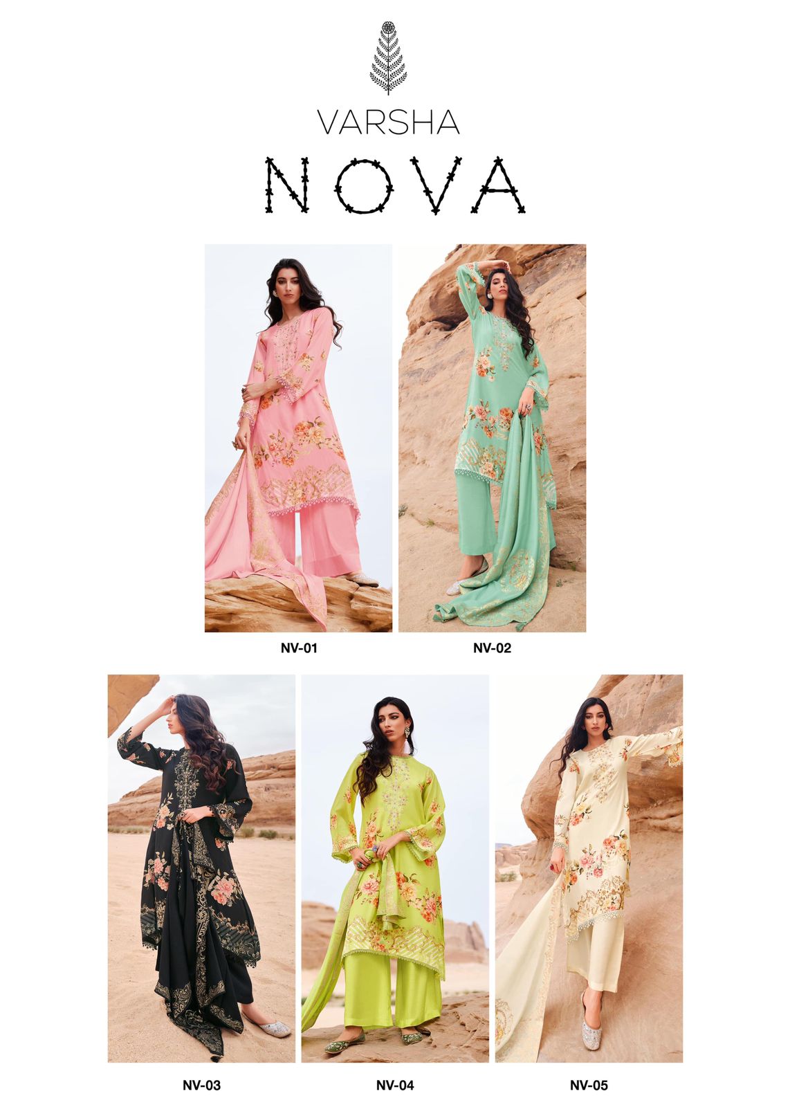 Nova Varsha Fashions Viscose Muslin Pant Style Suits
