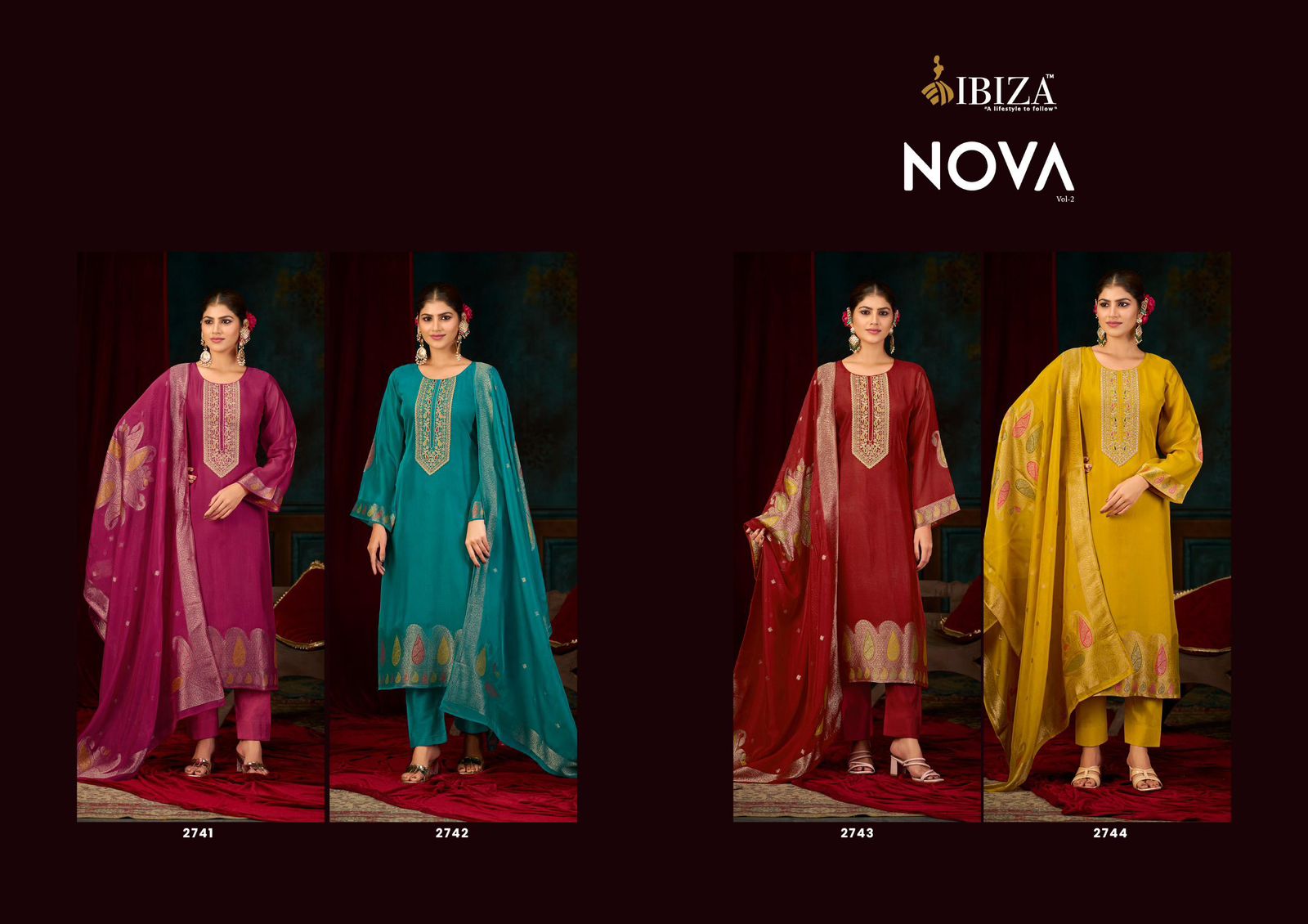 Nova Vol 2 Ibiza Banglori Silk Pant Style Suits Exporter Gujarat