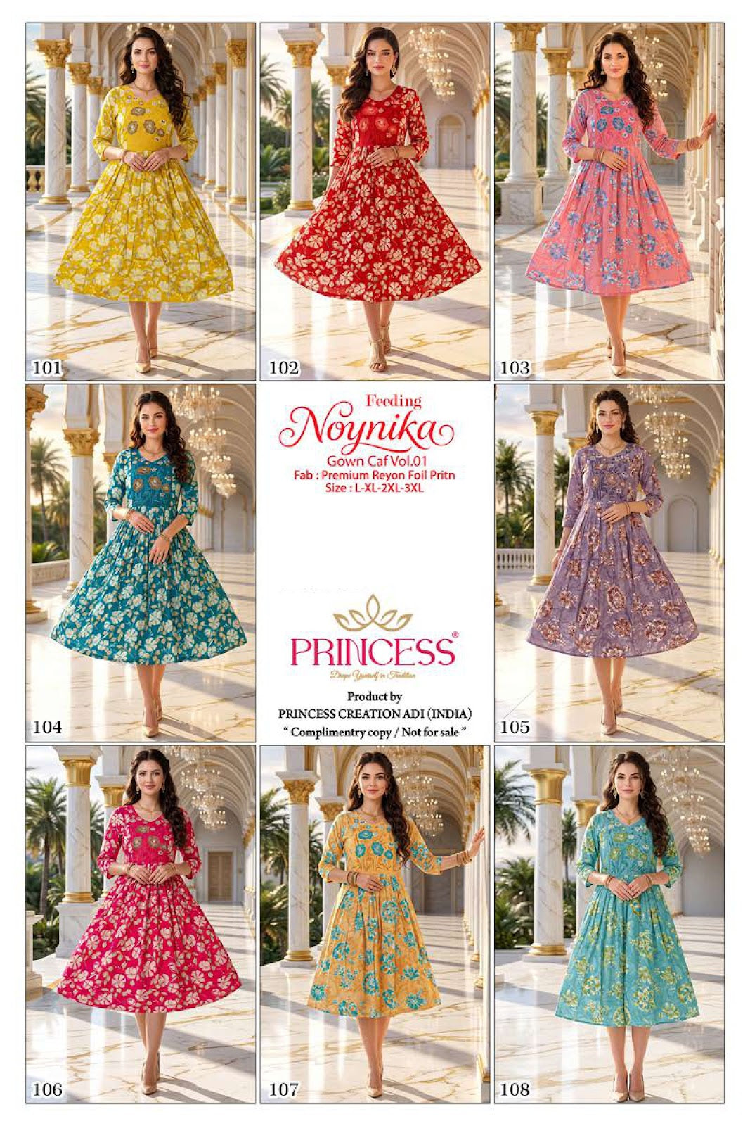 Noynika Vol 1 Princess Creation Reyon Feeding Kurtis Supplier