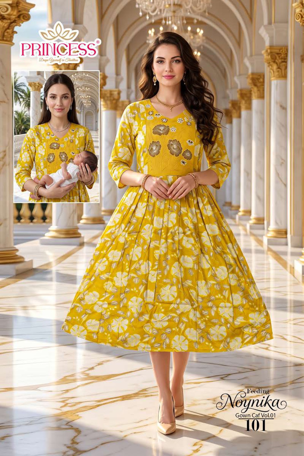 Noynika Vol 1 Princess Creation Reyon Feeding Kurtis Supplier
