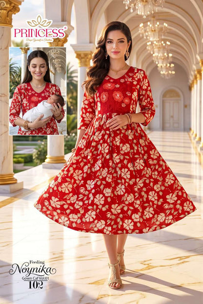 Noynika Vol 1 Princess Creation Reyon Feeding Kurtis Supplier
