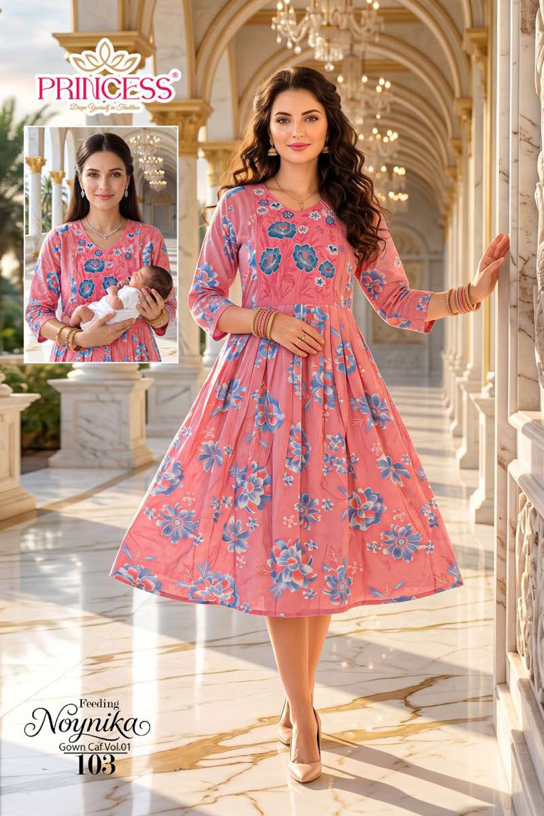 Noynika Vol 1 Princess Creation Reyon Feeding Kurtis Supplier