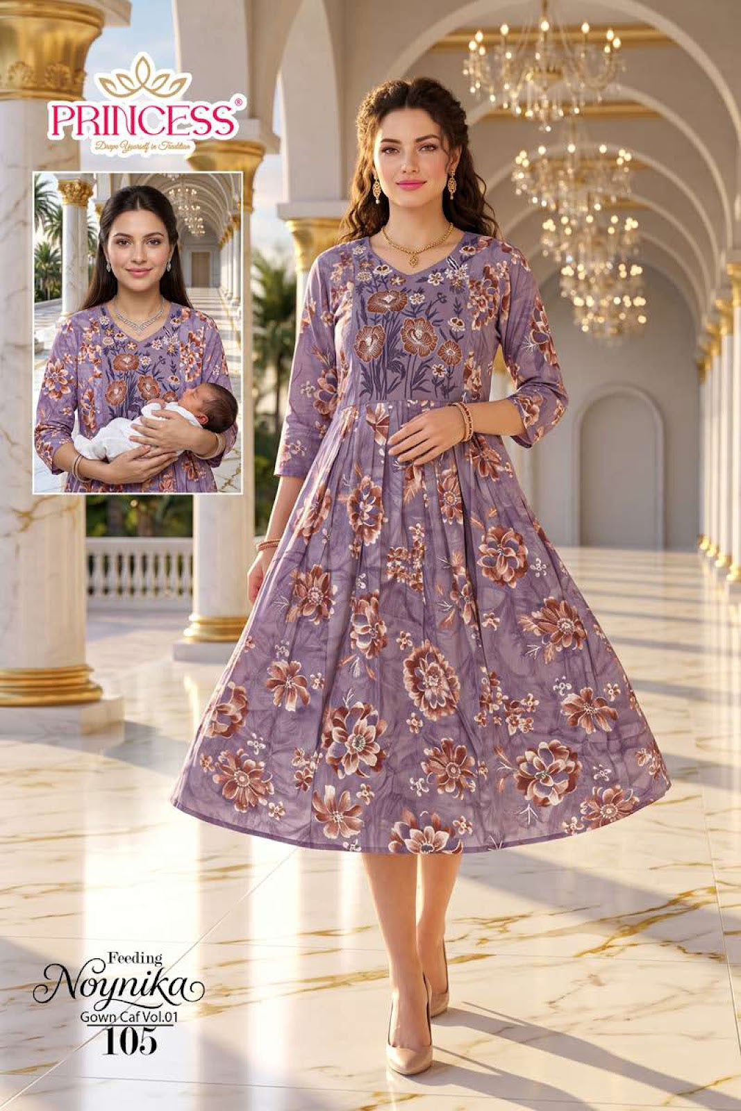 Noynika Vol 1 Princess Creation Reyon Feeding Kurtis Supplier