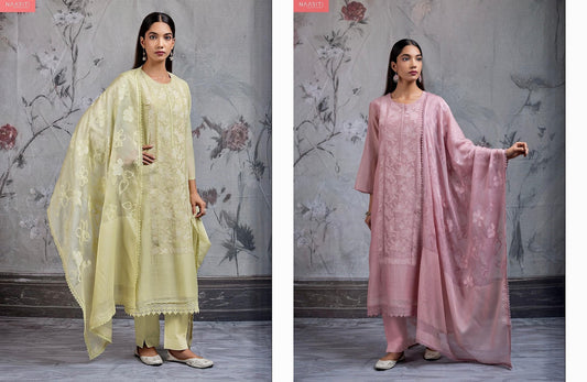 Nozomi Naariti Mul Chanderi Pant Style Suits Manufacturer