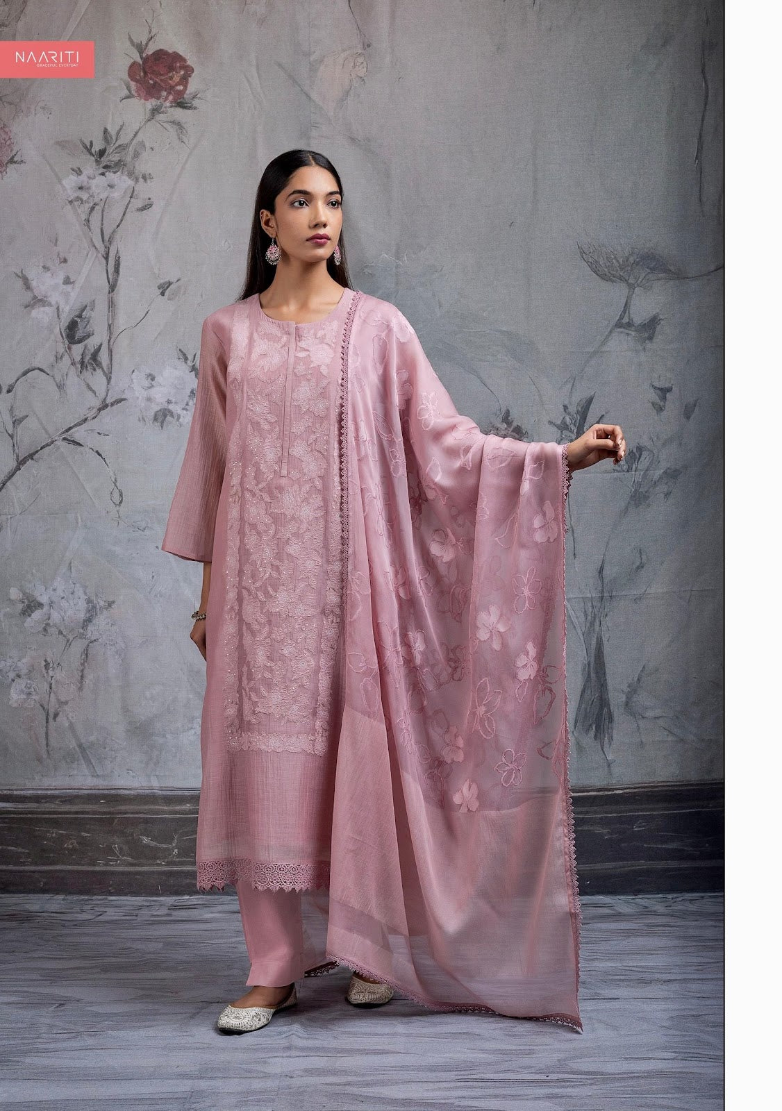Nozomi Naariti Mul Chanderi Pant Style Suits Manufacturer