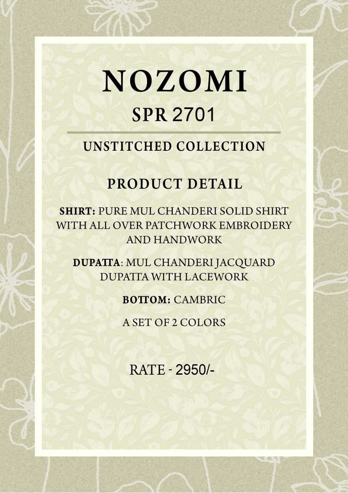 Nozomi Naariti Mul Chanderi Pant Style Suits Manufacturer