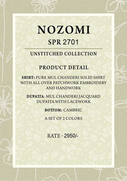 Nozomi Naariti Mul Chanderi Pant Style Suits Manufacturer